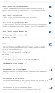 user security options
