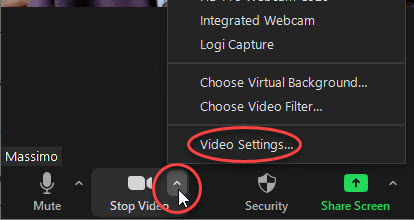 Zoom settings - Video settings 1