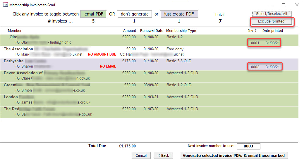 contactLINK - Orders, Invoices, Monies Settings - for Membership - stage 3