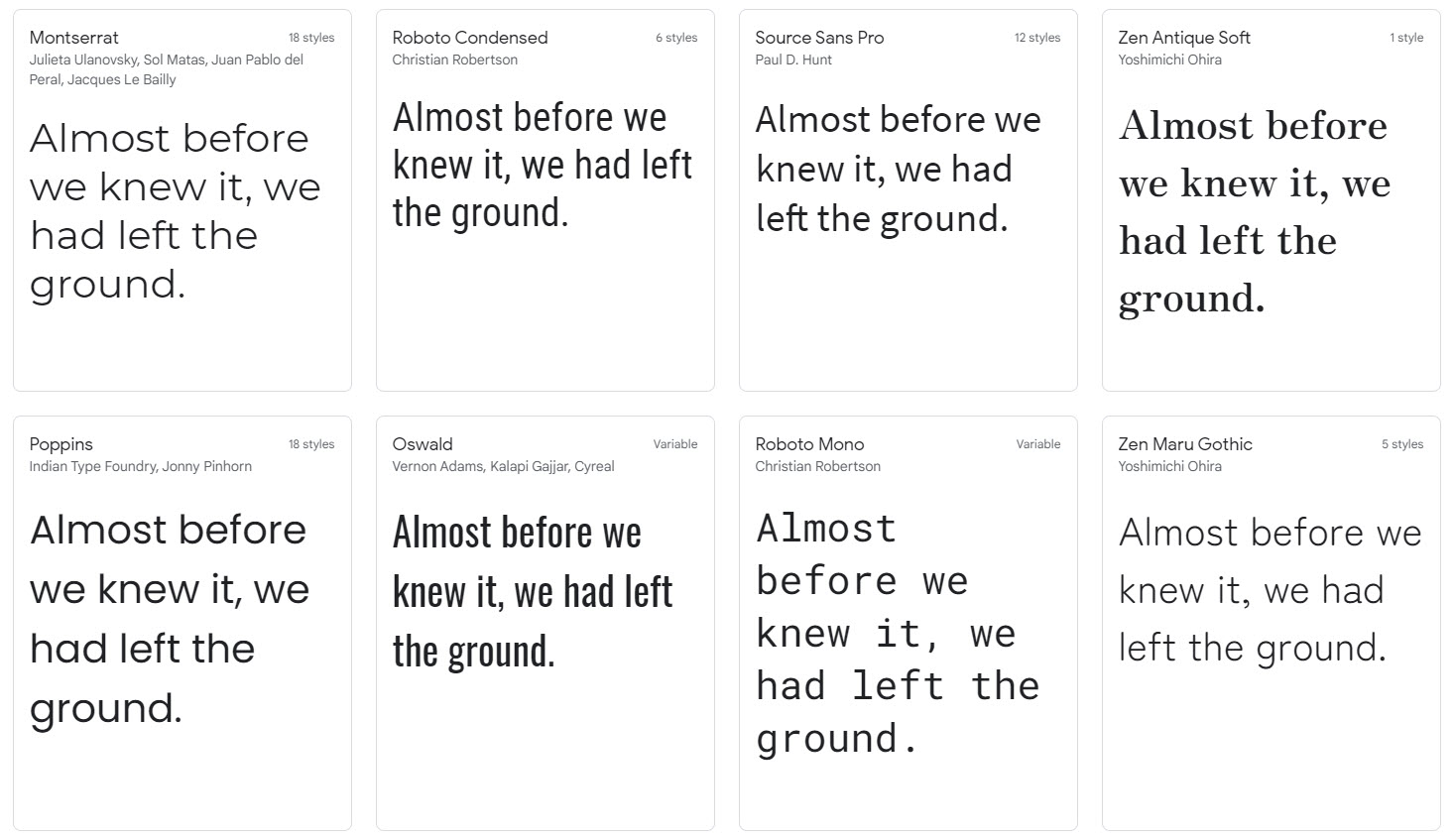 Example Fontt Fonts for your website